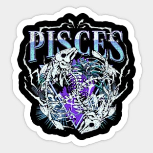 Pisces Bootleg Retro HipHop Zodiac Sign Astrology Sticker